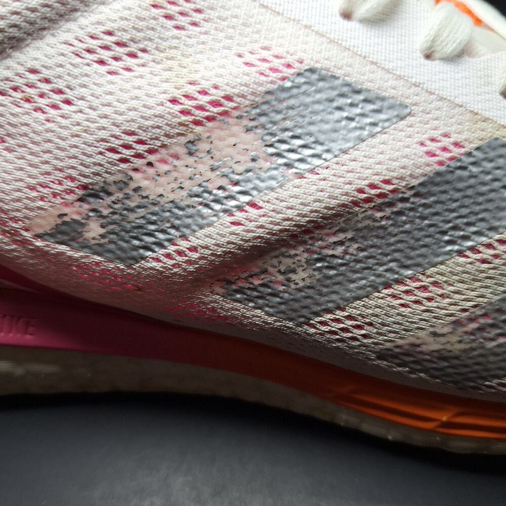 Adidas Adizero Boston 9 Womens 10 White Screaming Pink H68744 Running Shoes - Picture 13 of 14